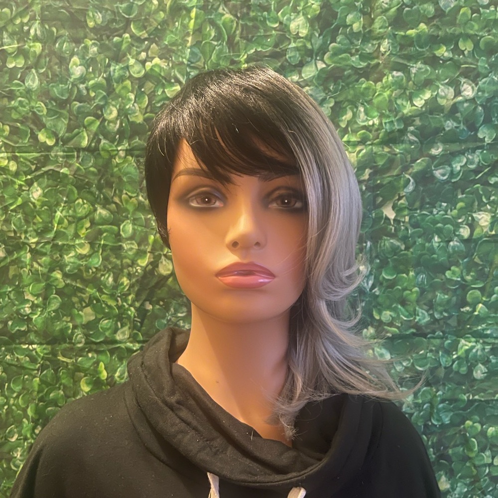 Ms. Salt & Pepper Wig ( synthetic )